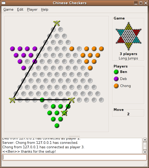 how to play chinese checkers with 2 players